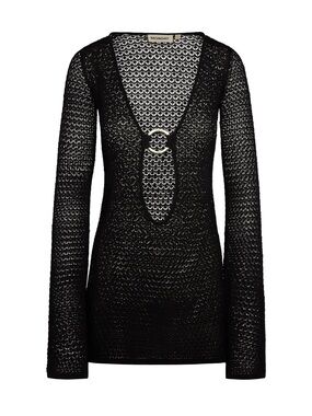 Monday Swimwear Montego Mini Dress Black Lace Crochet Size P